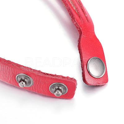 Leather Cord Snap Bracelets BJEW-P099-10-1
