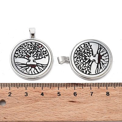 Natural White Shell Pendants SHEL-G017-01P-04-1
