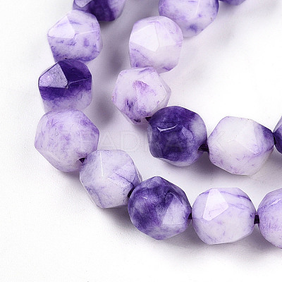 Dyed Natural White Jade Beads Strands G-T139-8mm-45R-1