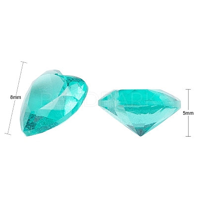 50Pcs 10 Colors Cubic Zirconia Pointed Back Cabochons ZIRC-CJ0001-24-1