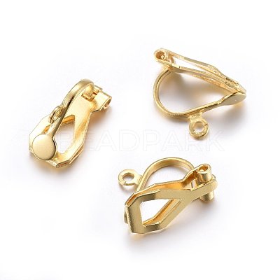 304 Stainless Steel Clip-on Earring Findings STAS-O110-21G-1