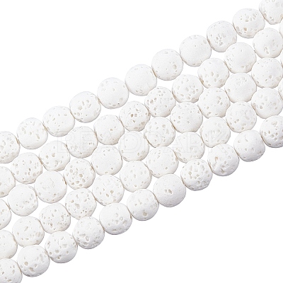 Synthetic Lava Rock Beads Strands X-G-S247-6mm-08-1-1