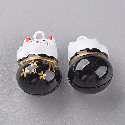 Baking Paint Brass Bell Pendants KKB-S002-010B-1