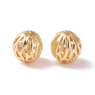 Brass Hollow Round Beads LS-KK-P226-17CG-1