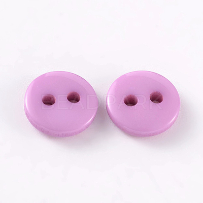 2-Hole Flat Round Resin Sewing Buttons for Costume Design BUTT-E119-18L-03-1