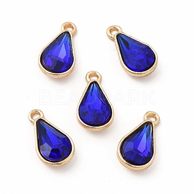 Faceted Glass Rhinestone Pendants FIND-G049-01G-02-1