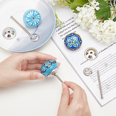 6Pcs 3 Styles Printing Porcelain Drawer Knobs FIND-GA0001-29D-1