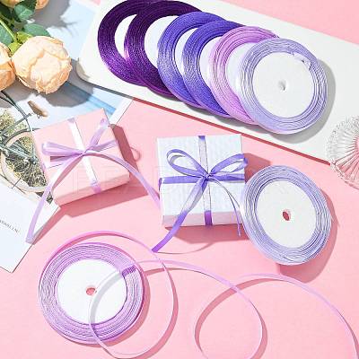 8Rolls 4 Colors Single Face Satin Ribbon OCOR-FS0001-10C-1