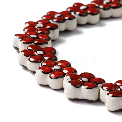 Handmade Porcelain Flower Beads Strands PORC-F003-01A-1