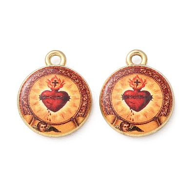 Alloy Printed Pendants AL-CBA7256-18B-G-1