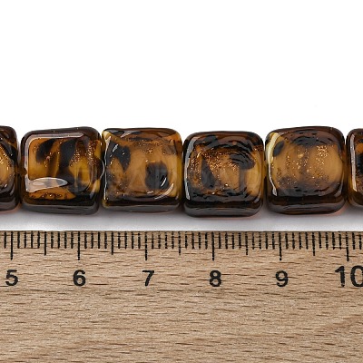 Handmade Gold Sand Lampwork Beads Strands LAMP-Q045-02A-1