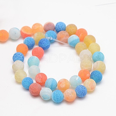 Natural Weathered Agate Beads Strands X-G-G589-10mm-11-1