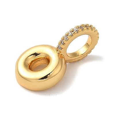 Brass Micro Pave Cubic Zirconia Pendants KK-K345-13O-G-1