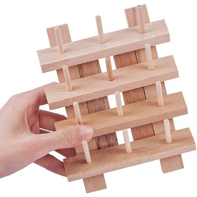 12 Spools Solid Wood Sewing Embroidery Thread Stand ODIS-PH0001-04-1