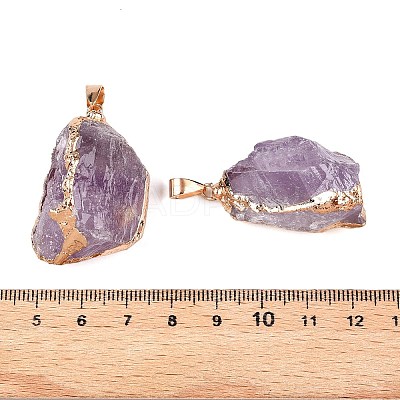 Raw Rough Natural Amethyst Pendants G-T138-174B-1
