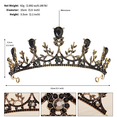 Alloy Rhinestone Hair Bands  for Woman Girls PW-WGA69DD-07-1