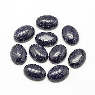 Synthetic Blue Goldstone Cabochons G-R415-14x10-34-1