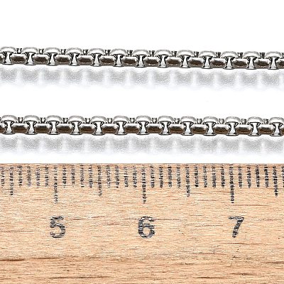 Tarnish Resistant 304 Stainless Steel Box Chain Necklaces NJEW-P244-01P-1