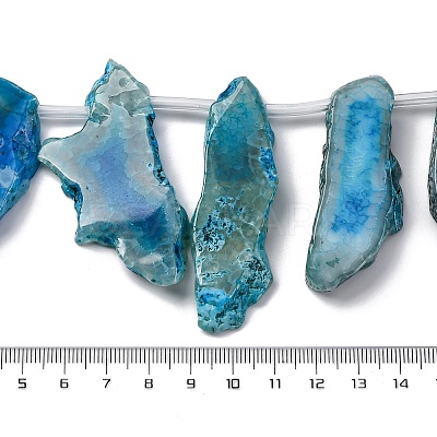 Dyed Natural Agate Nuggets Beads Strands G-E331-08F-01-1