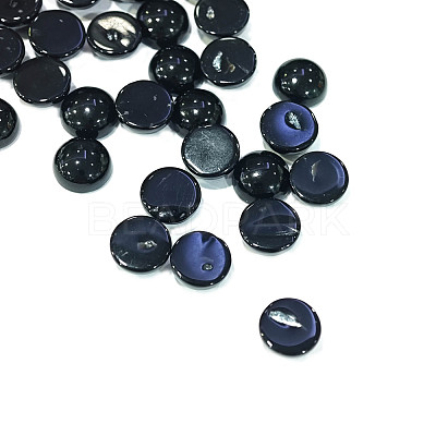 Natural Dyed & Heated Black Agate Cabochons G-BA8x4-1