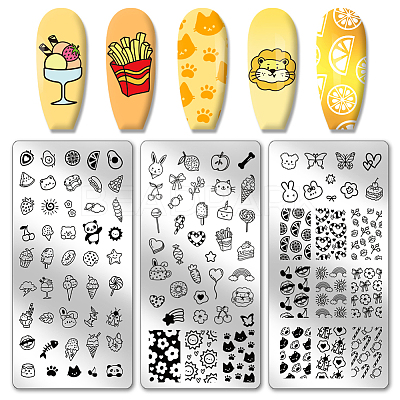 Stainless Steel DIY Nail Art Templates MRMJ-WH0092-032-1