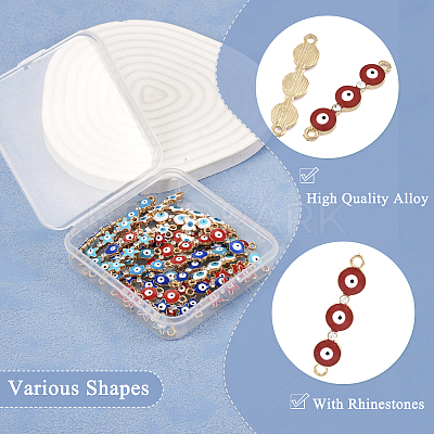 50Pcs 25 Styles Alloy Enamel Connector Charms FIND-TA0003-23-1