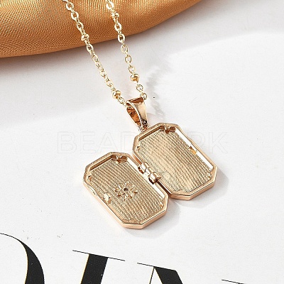 Clear Cubic Zirconia Locket Necklaces LS-NJEW-A036-01B-1