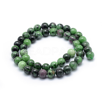 Natural Ruby in Zoisite Round Beads Strands X-G-P331-02-8mm-1