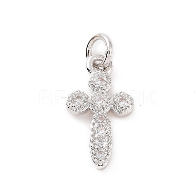 Brass Micro Pave Cubic Zirconia Charms KK-C012-41P-1