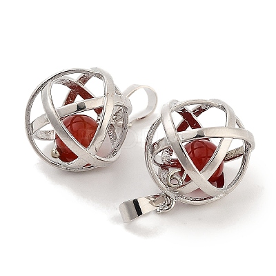 Natural Carnelian Round Ball Pendants G-Q163-05P-03-1