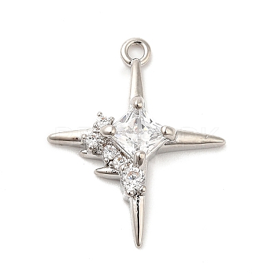 Brass Micro Pave Cubic Zirconia Pendants KK-Q772-04P-1