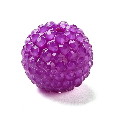 Chunky Resin Rhinestone Bubblegum Ball Beads RESI-S259-A-1