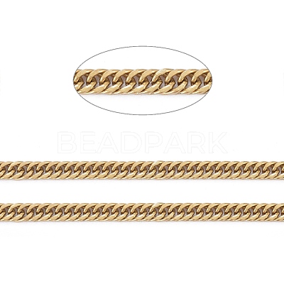 Ion Plating(IP) 304 Stainless Steel Diamond Cut Curb Chains CHS-F013-02G-1