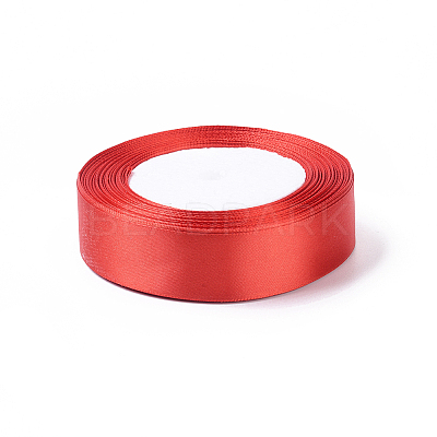 Red Satin Ribbon for DIY Craft Hair Accessories X-RC25mmY026-1