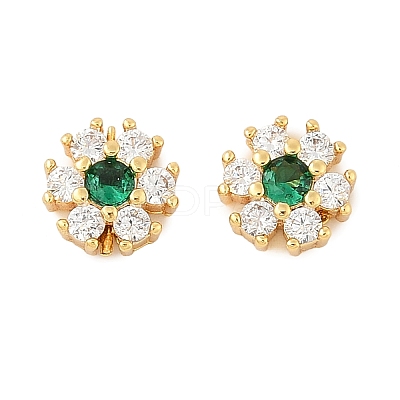 Brass Micro Pave Cubic Zirconia Beads KK-U056-16G-01-1