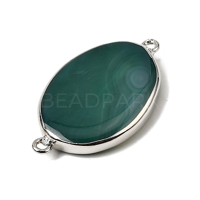 Natural Agate(Dyed & Heated) Oval Links Connector Charms G-P614-06P-05-1