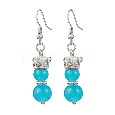 Baking Paint Imitation Jade Glass Dangle Earrings EJEW-JE06619-02-1