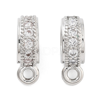 Rack Plating Brass Micro Pave Cubic Zirconia Tube Bails KK-Z052-01P-1