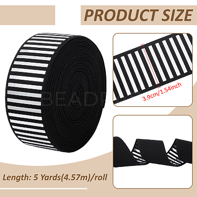 5 Yards Flat Nylon Hot Stamping Striped Elastic Wide Cord OCOR-BC0007-92A-1
