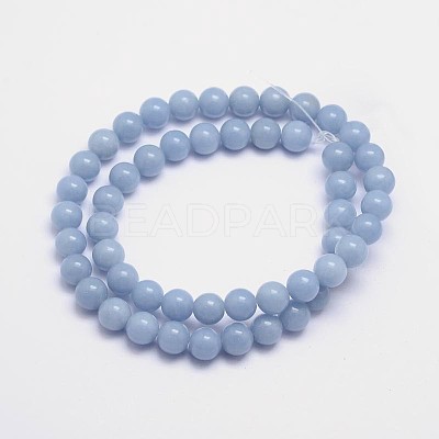 Natural Angelite Beads Strands G-L411-18-8mm-1
