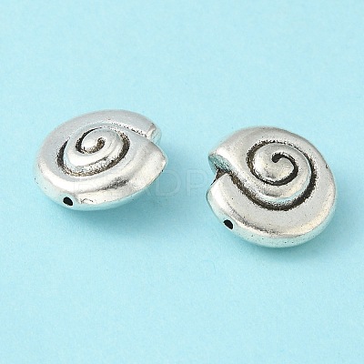 Tibetan Style Alloy Snail Shell Beads TIBEB-5570-AS-LF-1