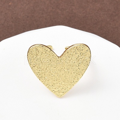 Heart Brass Cuff Rings for Women RJEW-A069-09G-1