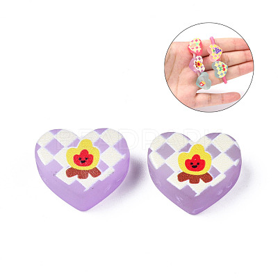 Transparent Printed Acrylic Beads MACR-S373-124-H05-1