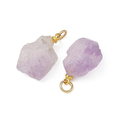Raw Rough Natural Amethyst Pendants PALLOY-JF05951-1