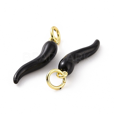 Rack Plating Brass Enamel Charms KK-C008-20G-1