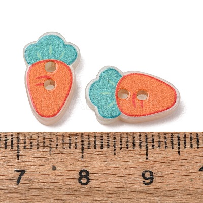 2-Hole Printed Opaque Resin Buttons RE-CBA2C75-04G-1