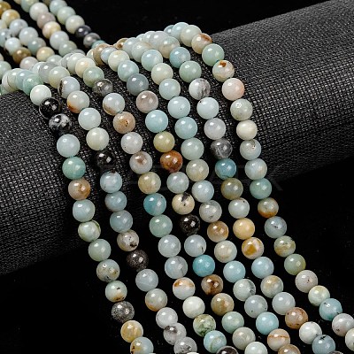 Natural Flower Amazonite Beads Strands Z26N5018-1