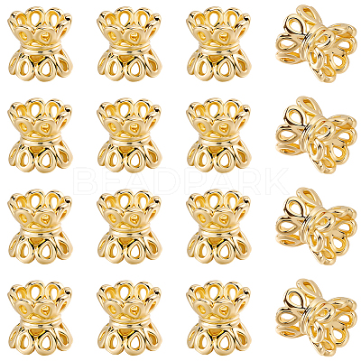 40Pcs Brass Double Bead Caps KK-BBC0022-79-1