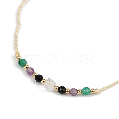 Natural stone constellation bracelet with 12 zodiac signs X-NR2952-2-1