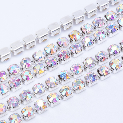 Brass Rhinestone Strass Chains CHC-T003-SS8-02S-1